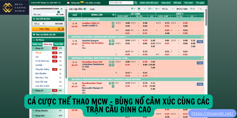 Cá Cược Thể Thao MCW – Bùng Nổ Cảm Xúc Cùng Các Trận Cầu Đỉnh Cao